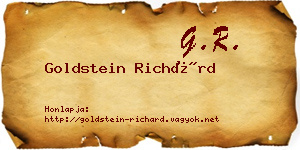 Goldstein Richárd névjegykártya