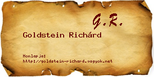Goldstein Richárd névjegykártya